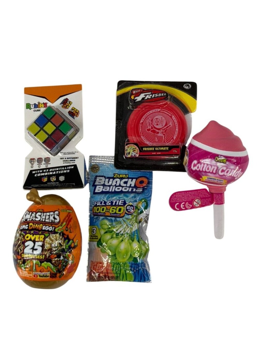 Mini Brands Bundle: Rubiks Cube Zuru Bunch O Balloons Smashers Dino Egg Frisbee